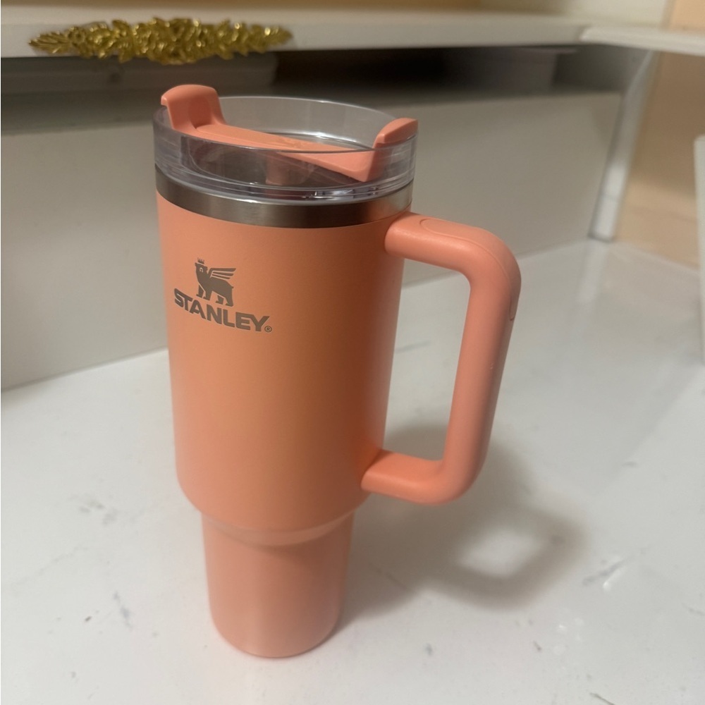 Stanley Coral Orange Insulated Travel Mug with Handle - Picture 2 of 12